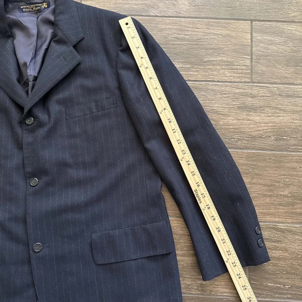 Brooks Brothers Golden Fleece 3-piece Suit Men 41R 32x29 Navy Pinstripe